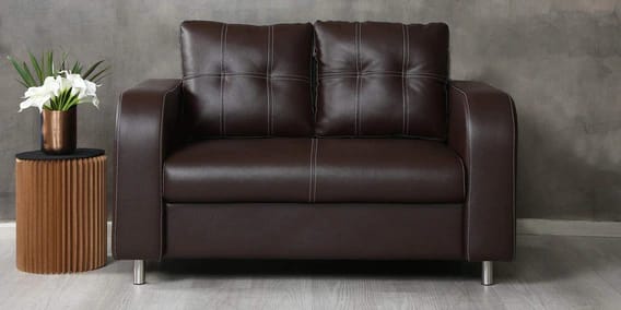 FG KATO LEATHRETTE TWO SEATER SOFA IN BROWN COLOUR image